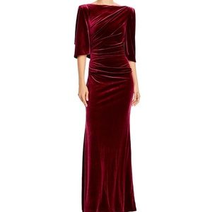 Eliza J Maroon Velvet gown